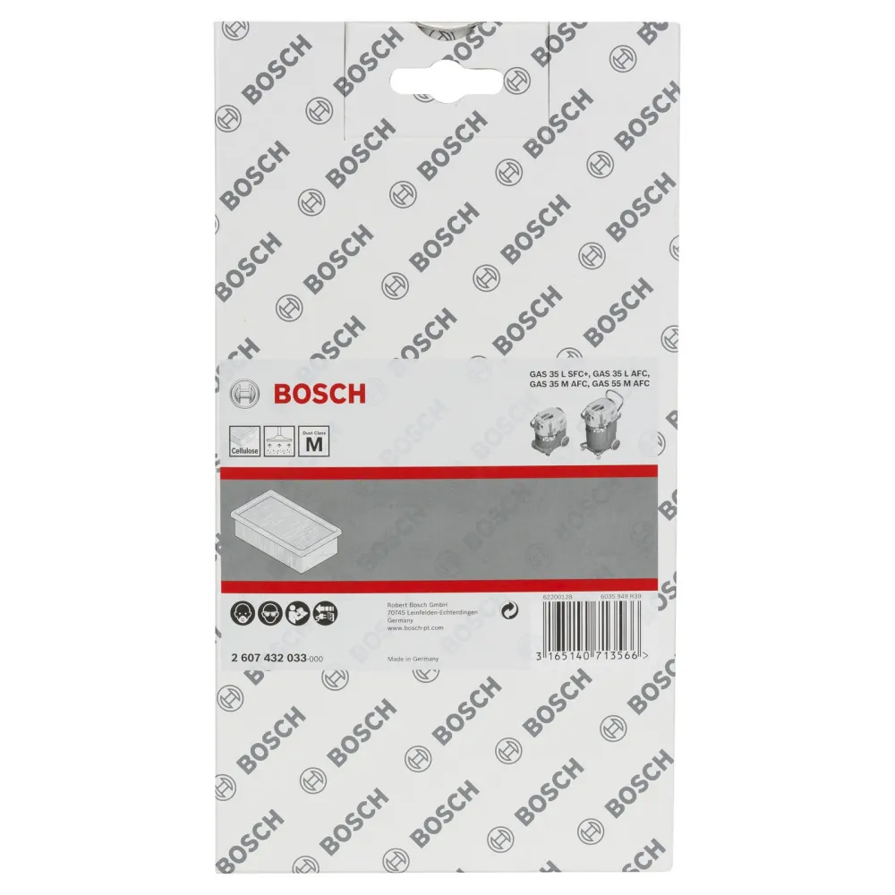 Bosch Flachfaltenfilter, Zellulose, 6150 cm², 240 x 140 x 56 mm -2607432033