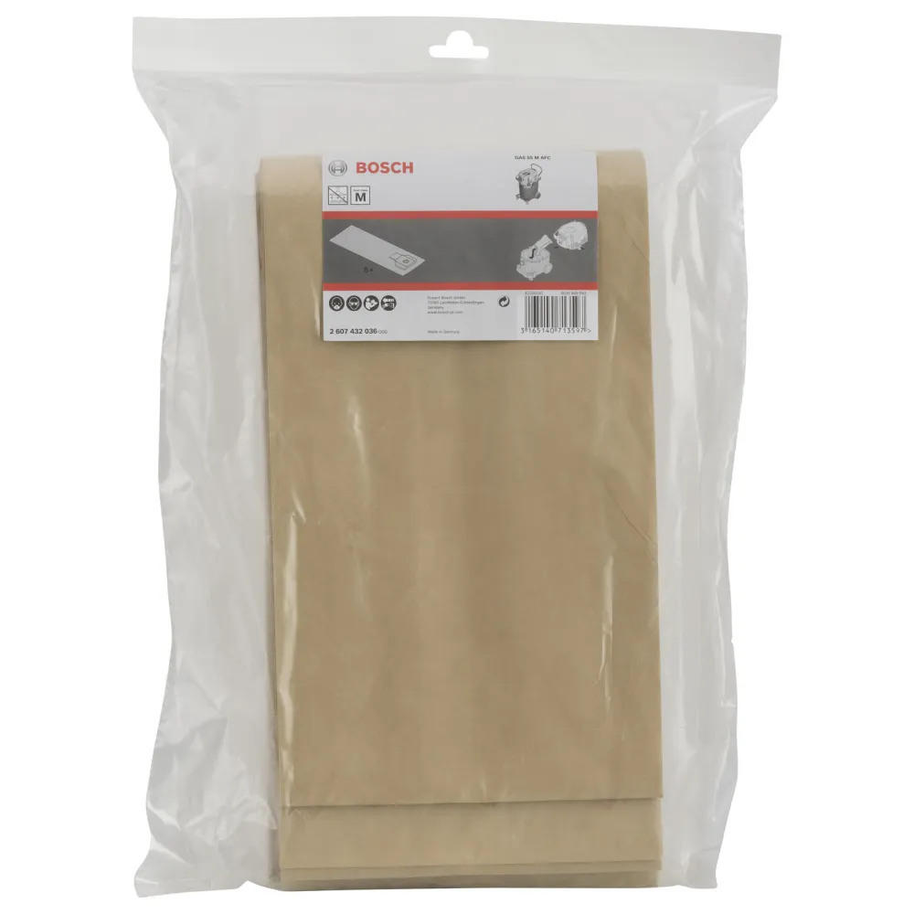 Bosch Papierfilterbeutel, passend zu GAS 55 M AFC Professional -2607432036