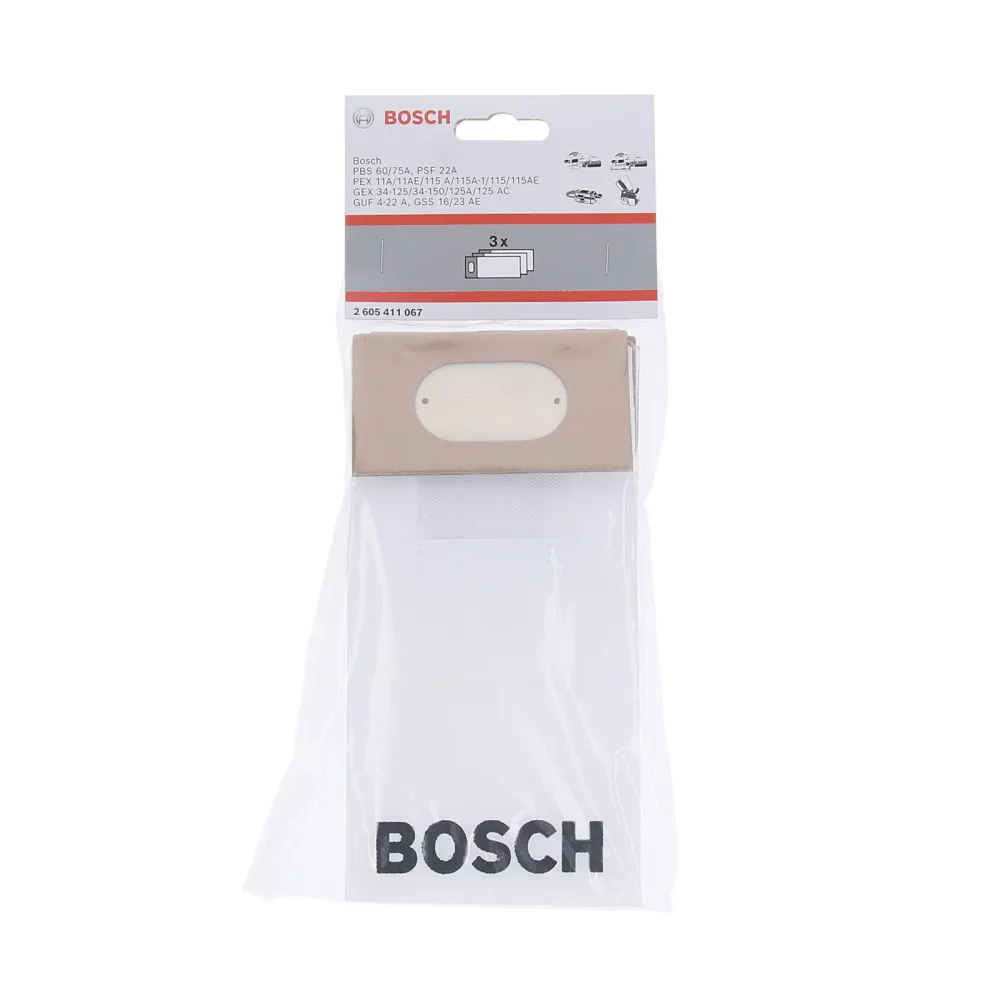 Bosch 3x Staubbeutel zu Band-, Exzenter-, Schwingschleifern, Universalfräse - 2605411067