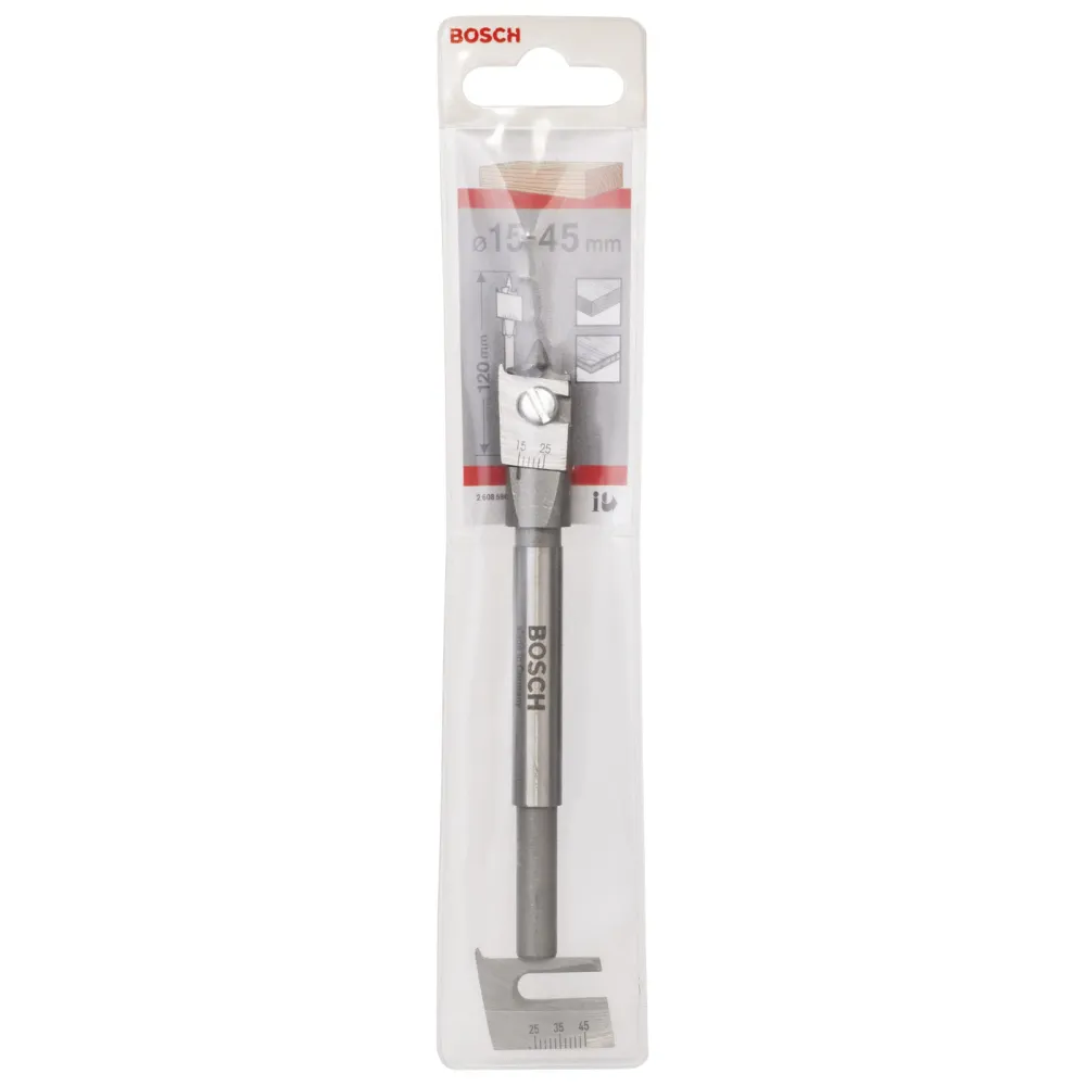 Bosch Verstellbarer Flachfräsbohrer Sechskant 15 - 45 mm 120 mm - 2608596333