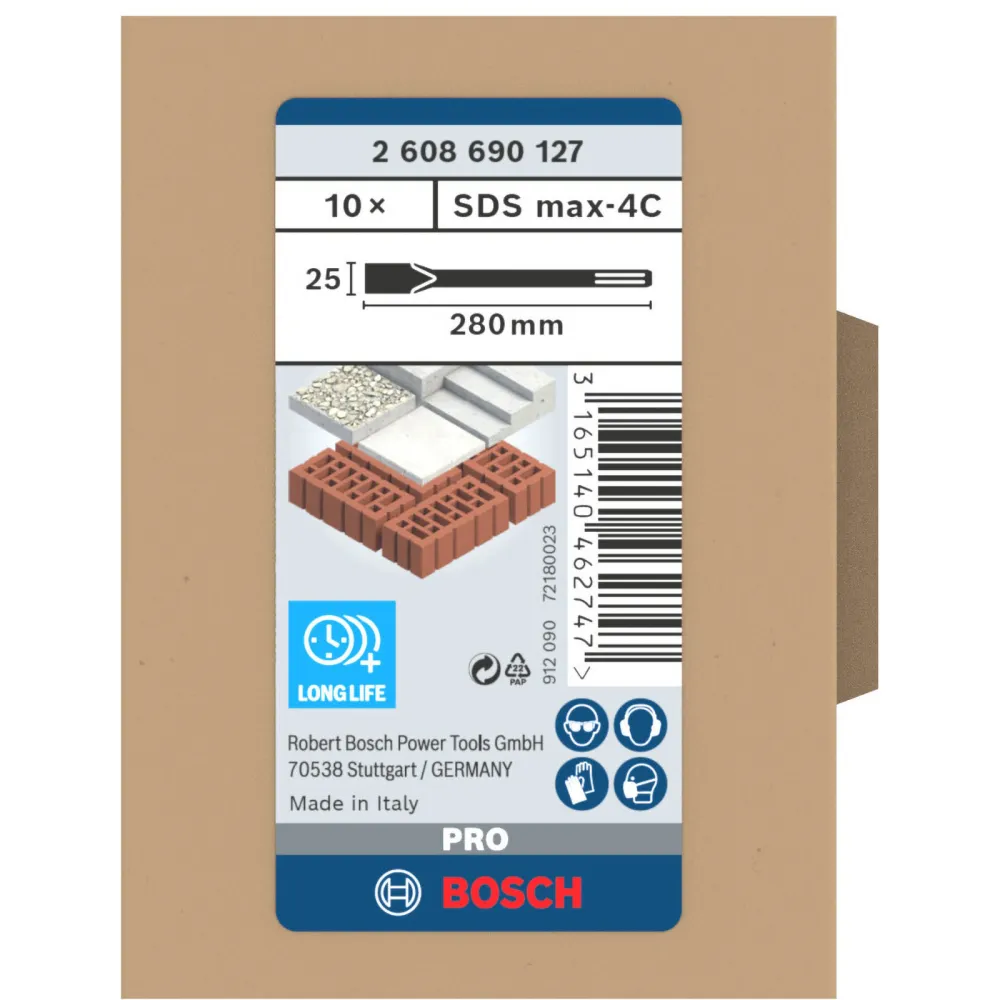 Bosch PRO SDS max-4C Flachmeißel-Set 25 x 280 mm - 2608690127