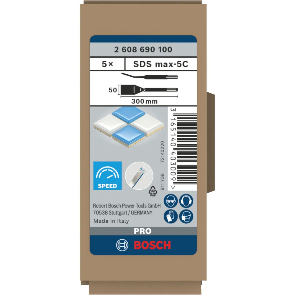 Bosch PRO SDS max-5C Fliesenmeißel-Set 50 x 300 mm - 2608690100