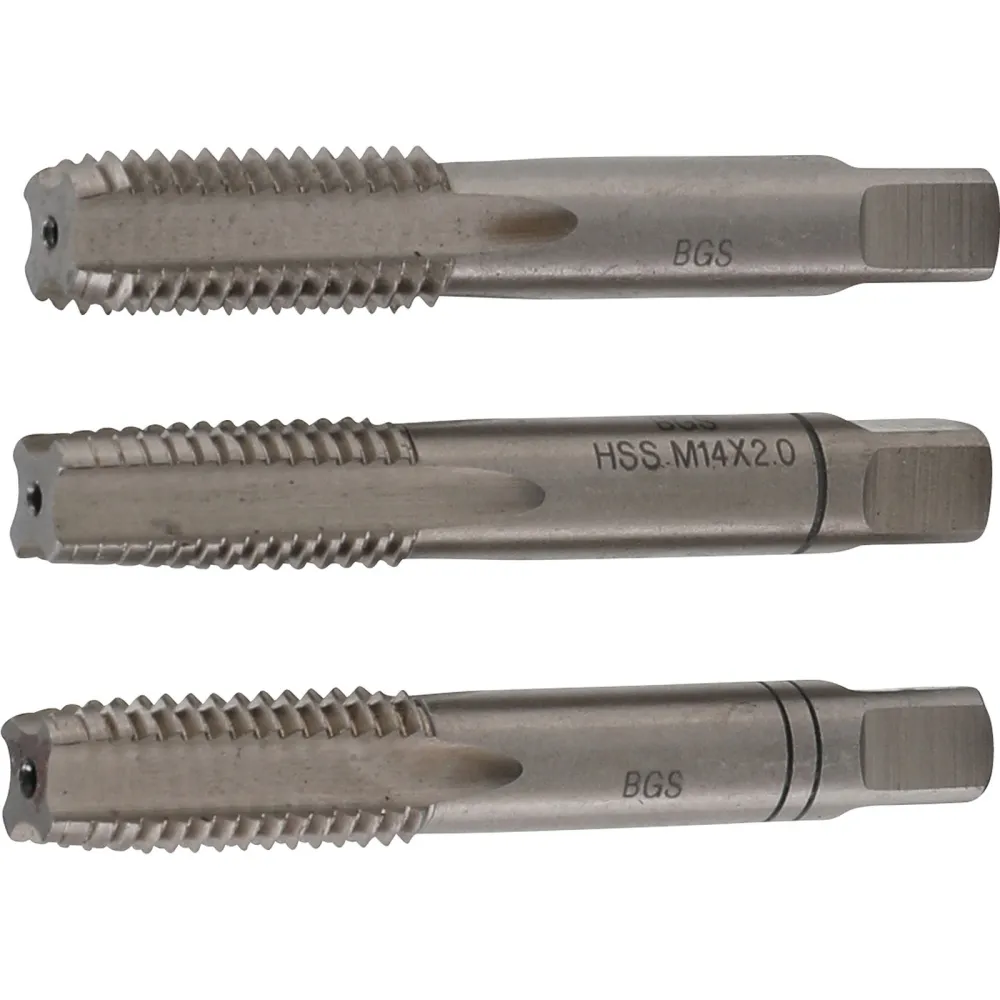 BGS Gewindebohrer-Satz Vor-, Mittel- und Fertigschneider HSS-G M14 x 2,0 3tlg. - 927