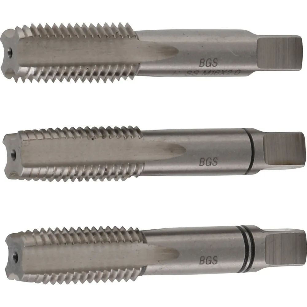 BGS Gewindebohrer-Satz Vor-, Mittel- und Fertigschneider HSS-G M16 x 2,0 3tlg. - 928