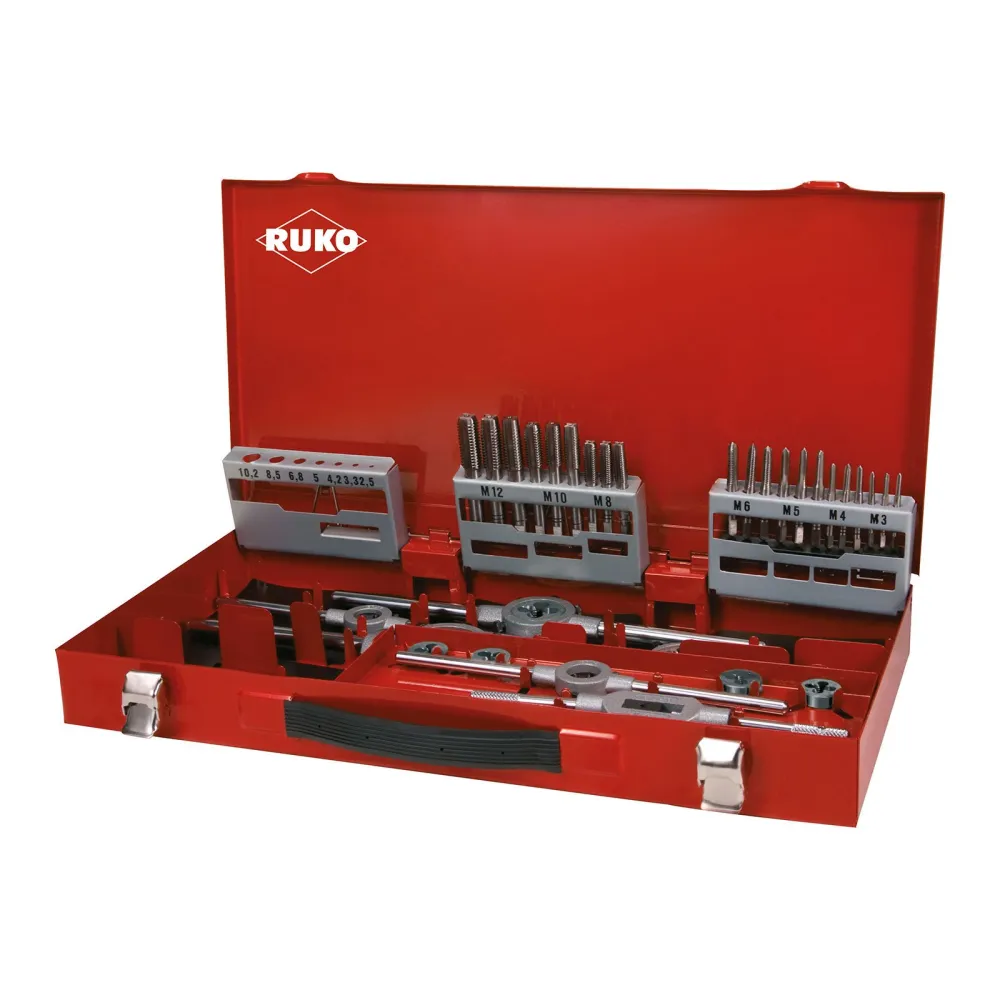RUKO 37-teiliger Gewindeschneidwerkzeug-Satz HSSE-Co 5 Industriekassette - 245020E