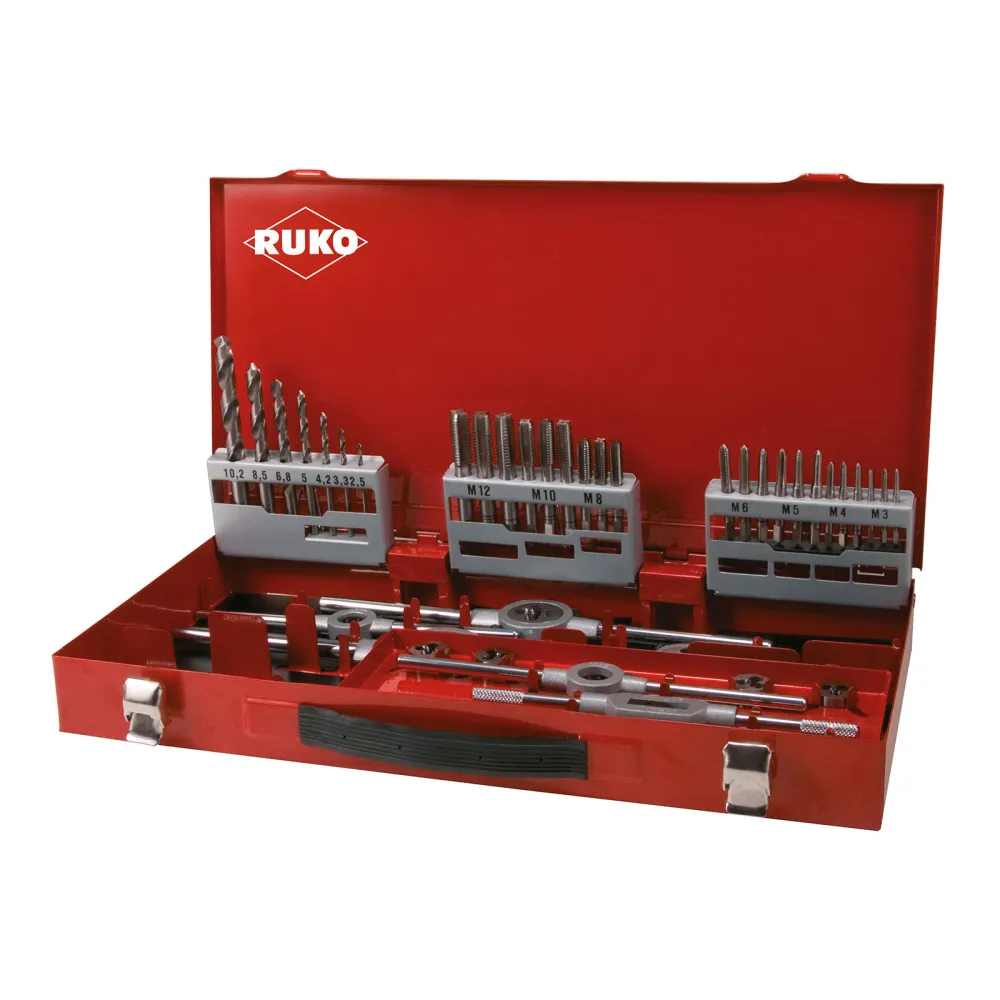 RUKO 44-teiliger Gewindeschneidwerkzeug-Satz HSSE-Co 5 Industriekassette - 245030E