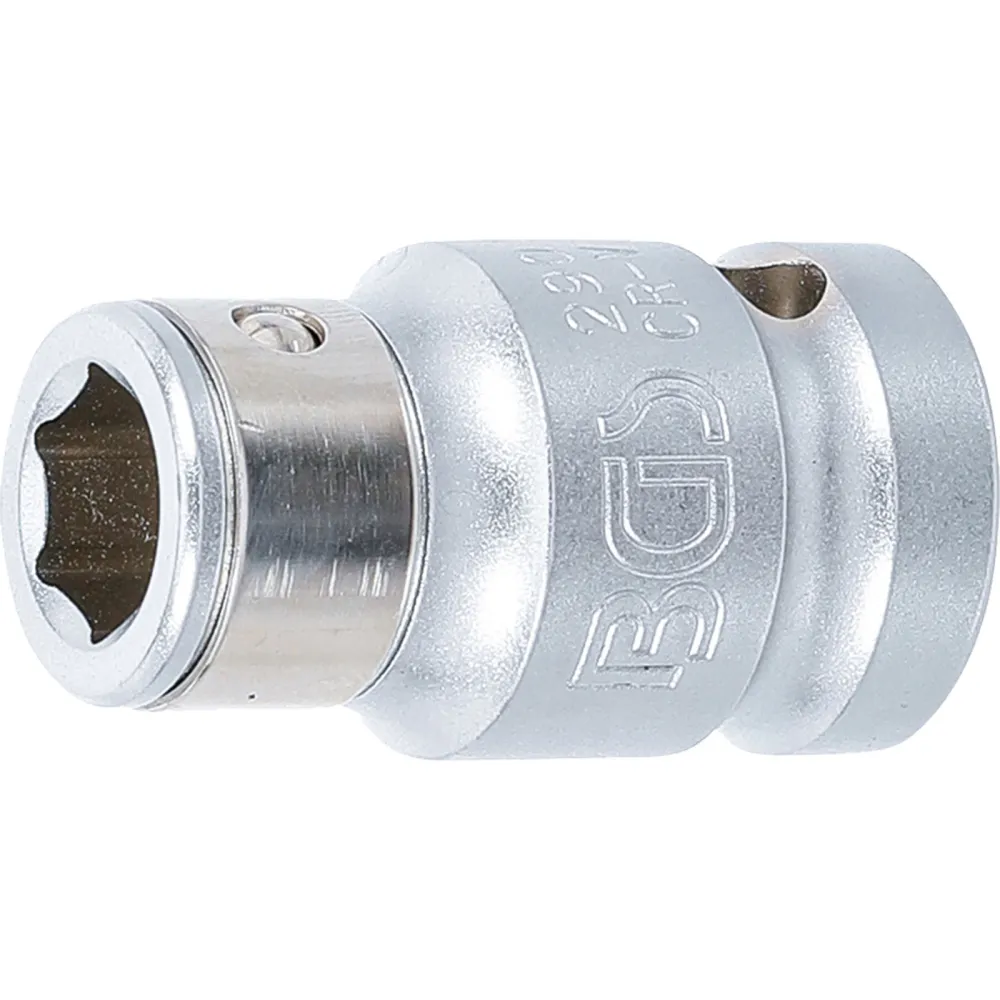BGS Bit-Adapter mit Haltekugel Innenvierkant 12,5 mm (1/2") Innensechskant 10 mm (3/8") - 290