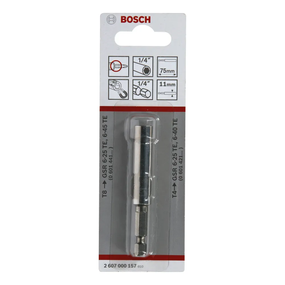 Bosch Universalhalter, 1/4, 75 mm, 11 mm, ( Verbindung mit Tiefenanschlag T8/T4) - 2607000157