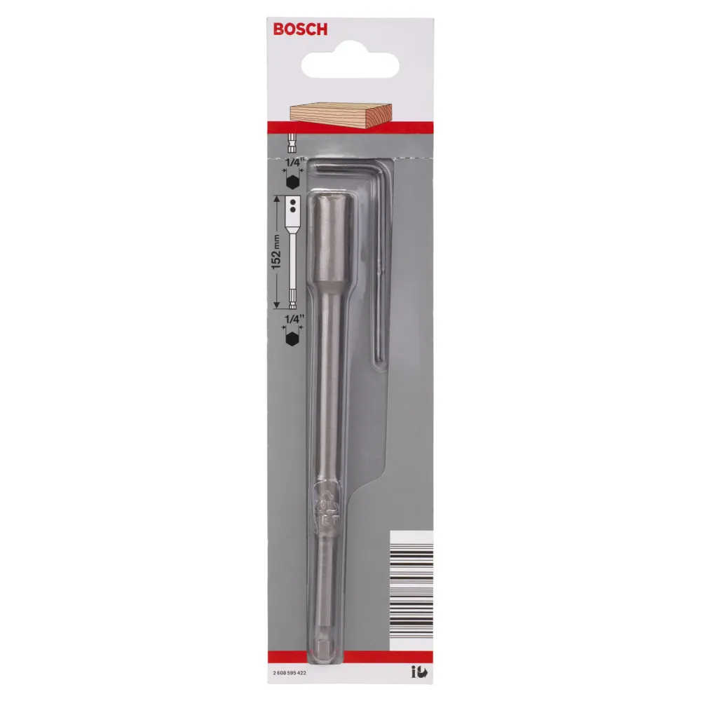 Bosch Verlängerung 1/4 Sechskantschaft für Flachfräsbohrer Self Cut Speed 152 mm - 2608595422