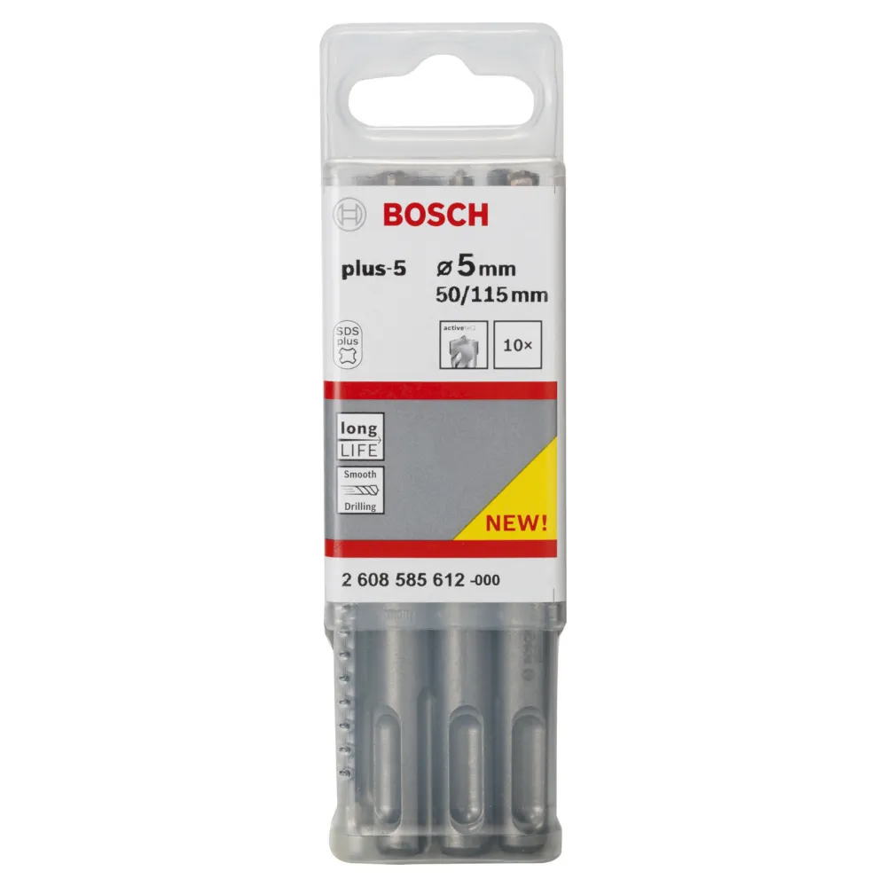 Bosch 10x Hammerbohrer SDS plus-5 5 x 50 x 115 mm - 2608585612