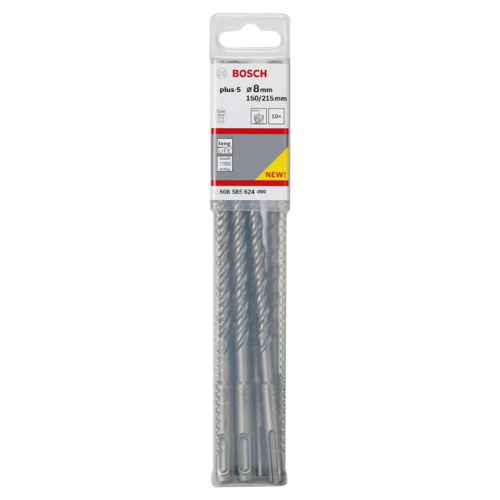Bosch 10x Hammerbohrer SDS plus-5 8 x 150 x 215 mm - 2608585624