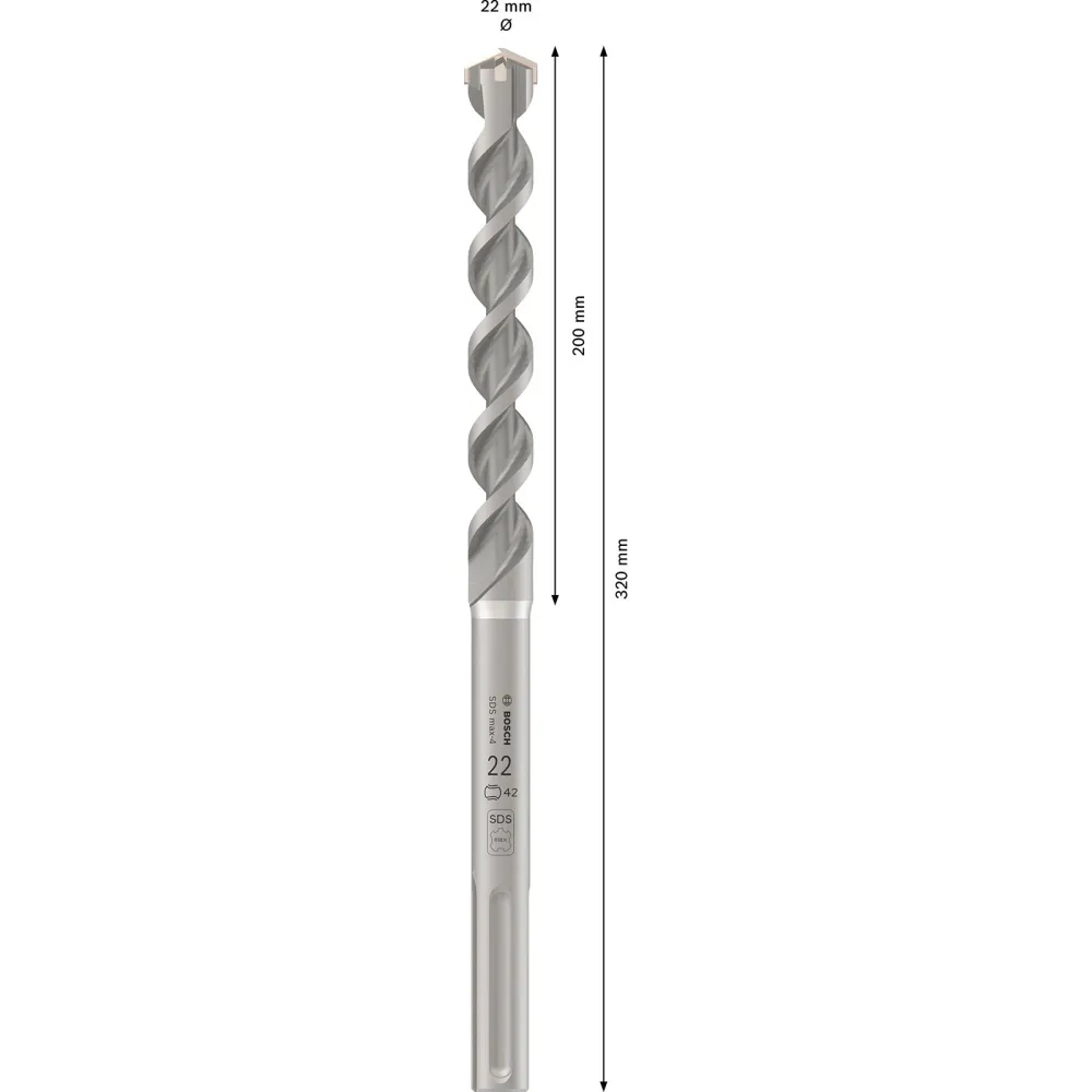 Bosch PRO SDS max-4 Hammerbohrer 22 x 200 x 320 mm - 2608685866