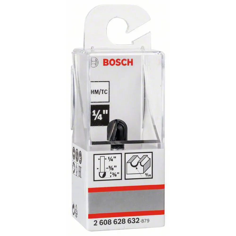 Bosch Hohlkehlfräser 1/4" R1 4,7 mm Ø 9,5 mm L 9,2 mm G 45 mm - 2608628632
