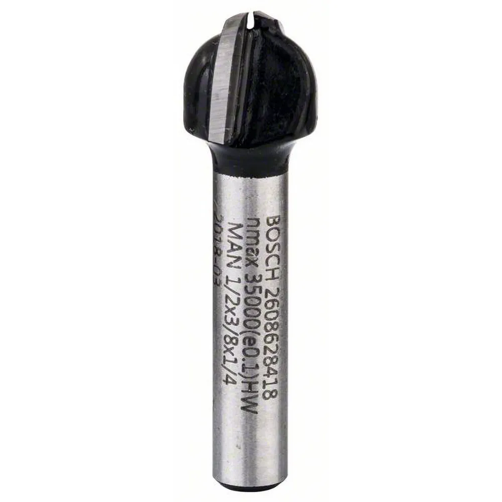 Bosch Hohlkehlfräser 1/4" R1 6,3 mm Ø 12,7 mm L 9,2 mm G 40 mm - 2608628418