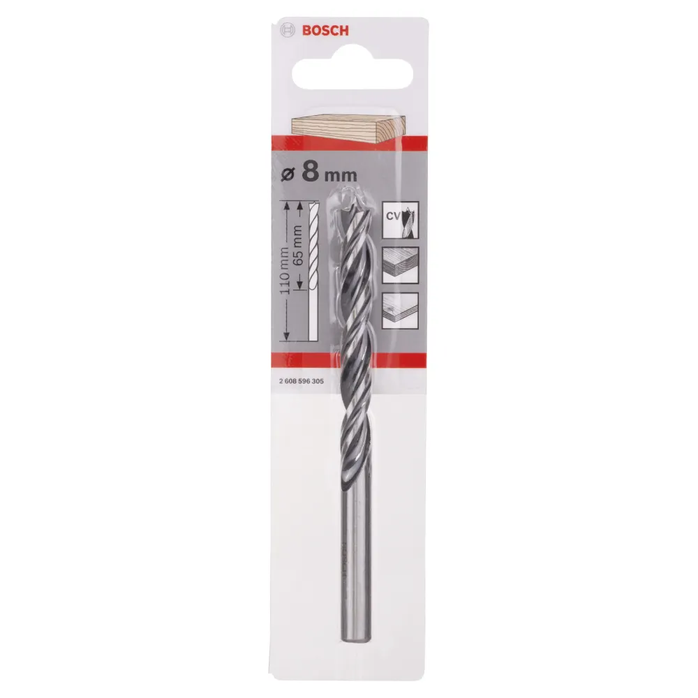 Bosch 1x Holzspiralbohrer Standard D= 8 - 2608596305