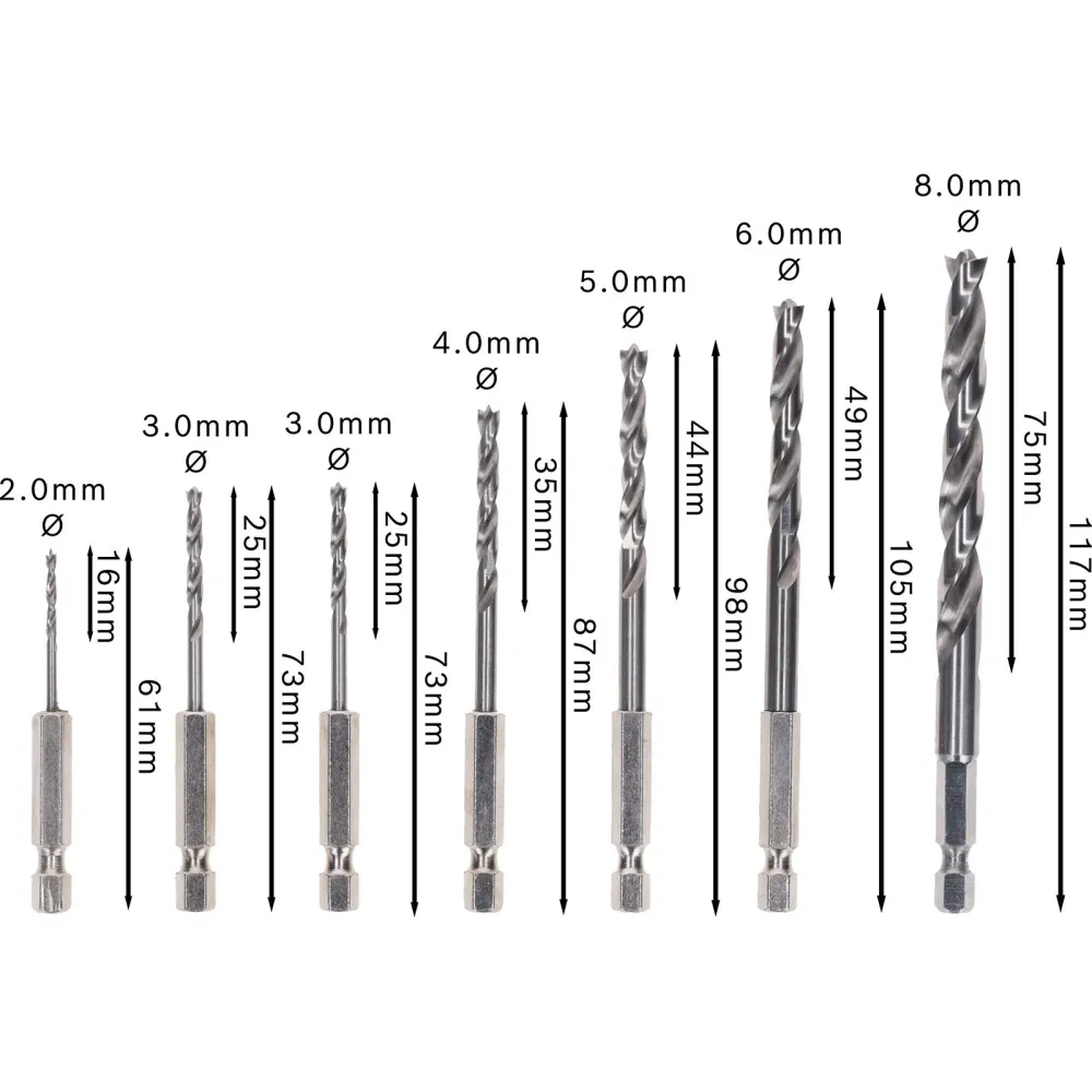 Bosch PRO Wood HSS Holzspiralbohrer-Set. 7-tlg. - 2607019923