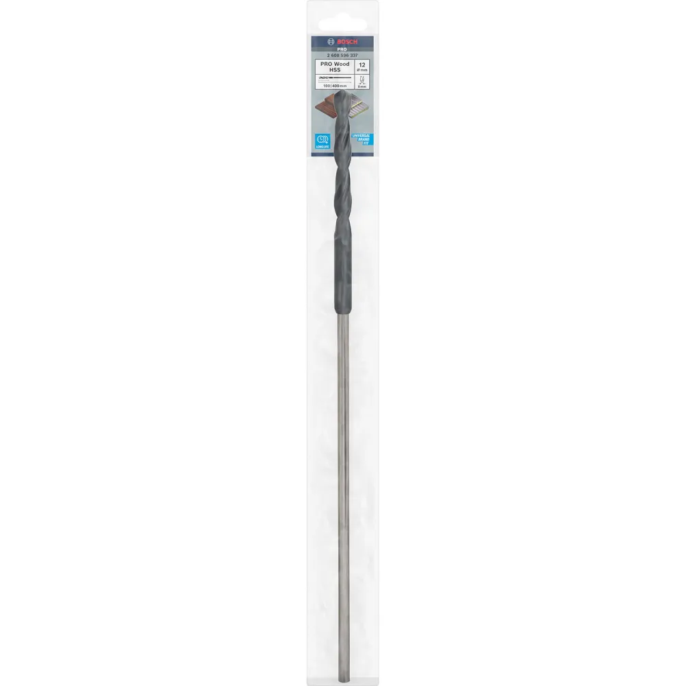 Bosch PRO Wood HSS Installationsbohrer 12 x 100 x 400 mm - 2608596337