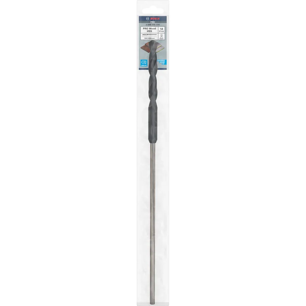 Bosch PRO Wood HSS Installationsbohrer 14 x 100 x 400 mm - 2608596338