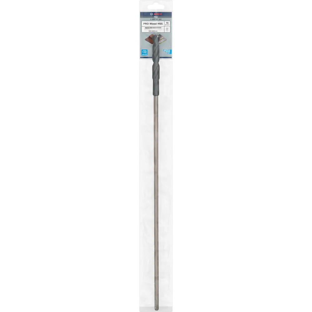 Bosch PRO Wood HSS Installationsbohrer 16 x 100 x 600 mm - 2608597407