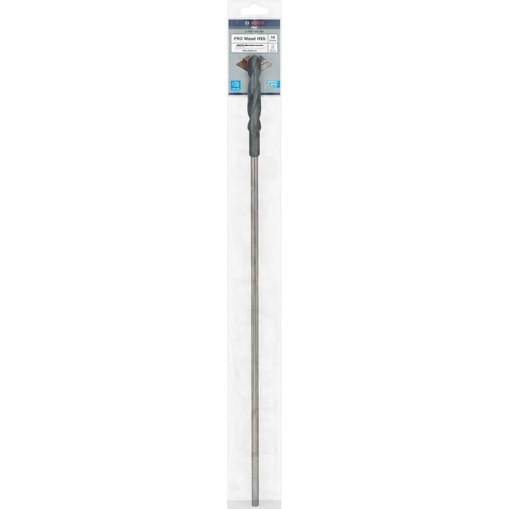 Bosch PRO Wood HSS Installationsbohrer 18 x 100 x 600 mm - 2608596347