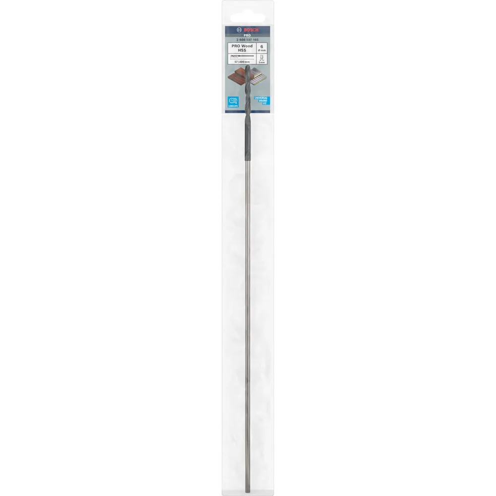 Bosch PRO Wood HSS Installationsbohrer 6 x 57 x 400 mm - 2608597165