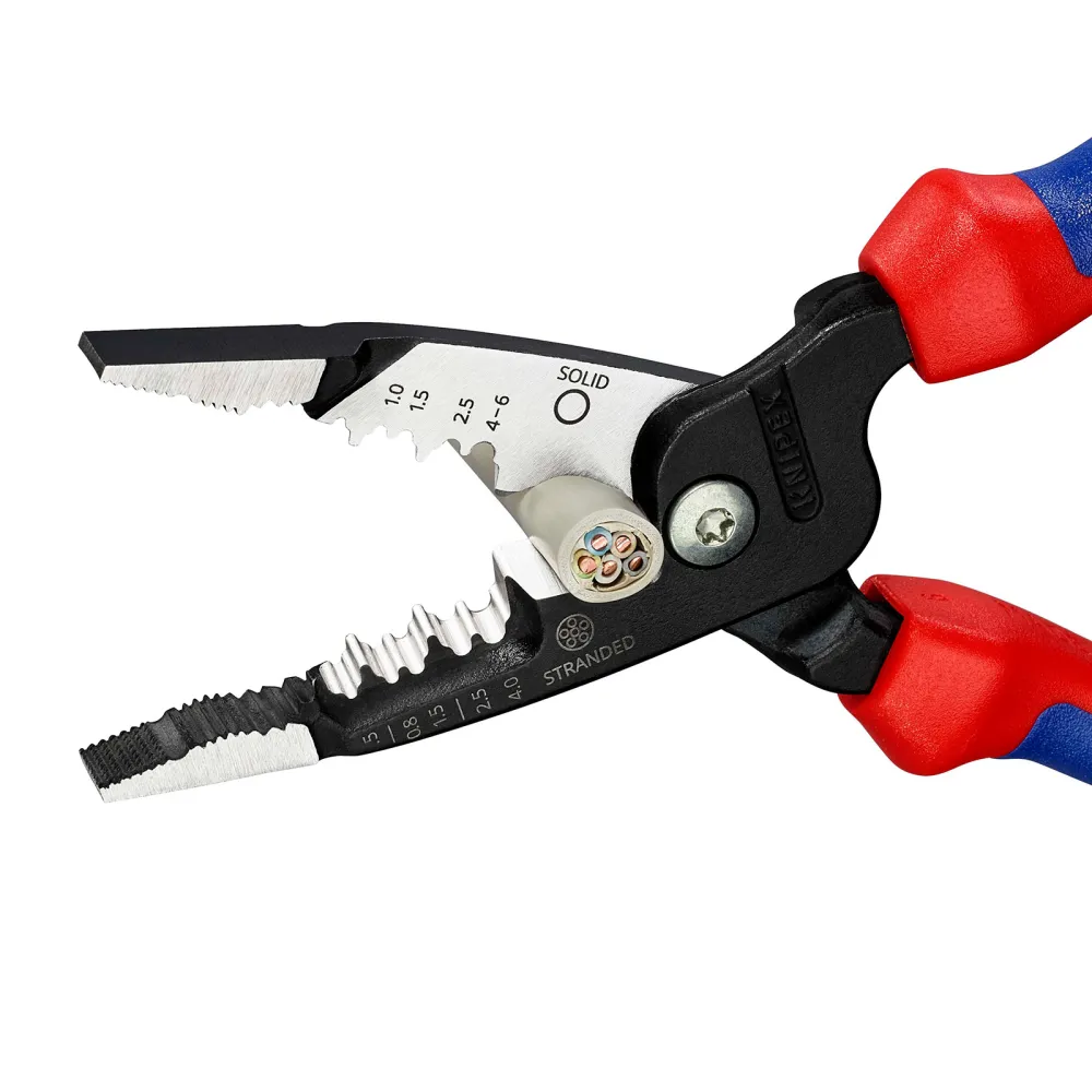 Knipex Multifunktions-Elektrikerzange metrisches Modell mit Mehrkomponenten-Hüllen schwarz atramentiert 200 mm - 1372200ME