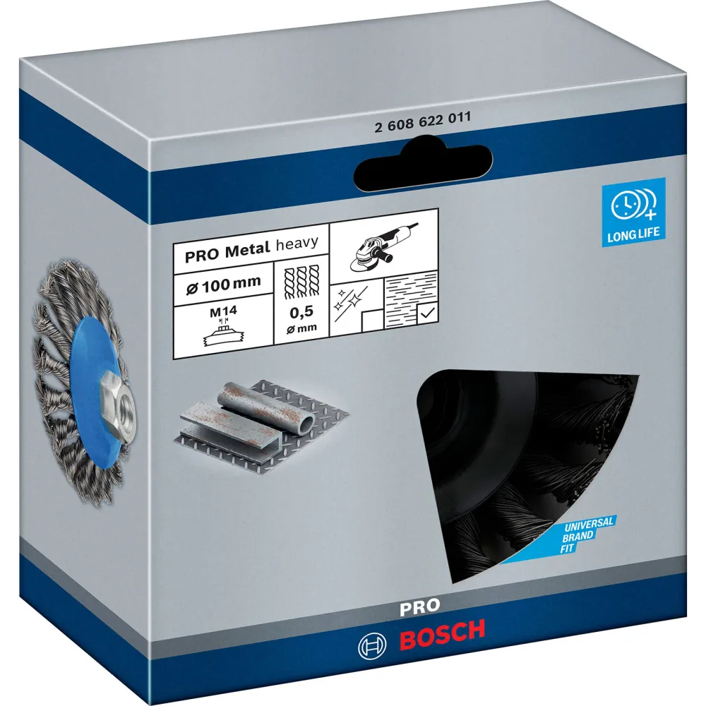 Bosch PRO Metal heavy Kegelbürste 100 x 0,50 mm Gewinde - 2608622011