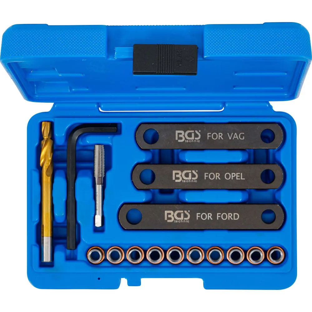 BGS Reparatur-Satz für Bremsgewinde M9 x 1,25 16tlg. - 148