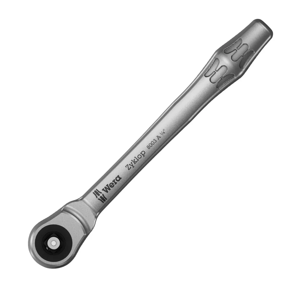 Wera 8003 Zyklop Metal-Knarre mit Durchsteckvierkant mit 1/4"-Antrieb - 004003