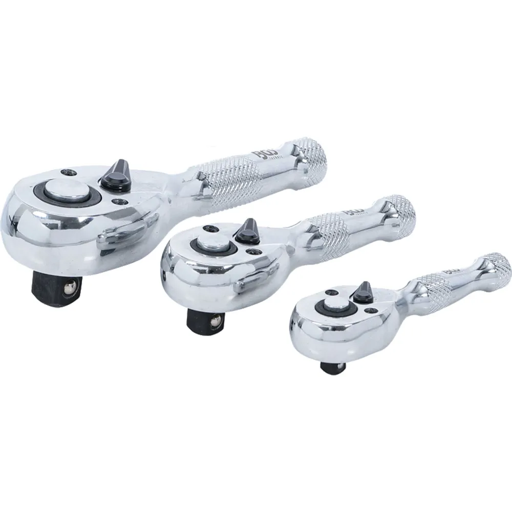 BGS Mini-Umschaltknarren-Satz 6,3 mm (1/4") / 10 mm (3/8") / 12,5 mm (1/2") 3tlg. - 215
