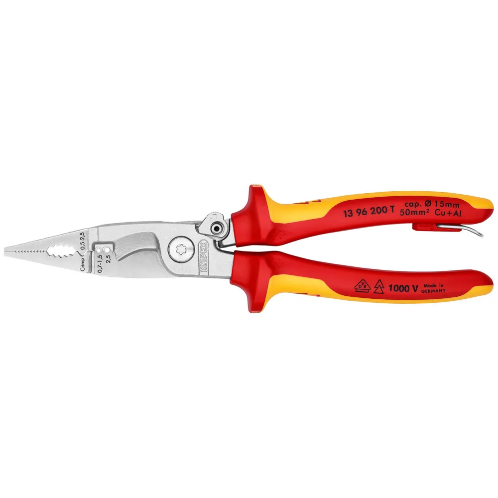 Knipex Elektro-Installationszg.Befestigungsöse verchromt, isoliert mit Mehrkomponenten-Hüllen, VDE-geprüft; mit integriert...