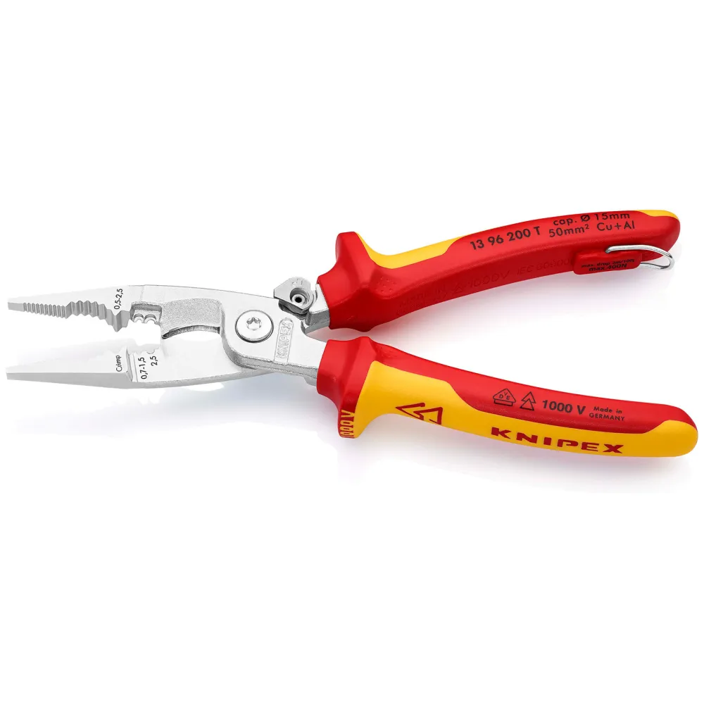 Knipex Elektro-Installationszg.Befestigungsöse verchromt, isoliert mit Mehrkomponenten-Hüllen, VDE-geprüft; mit integriert...