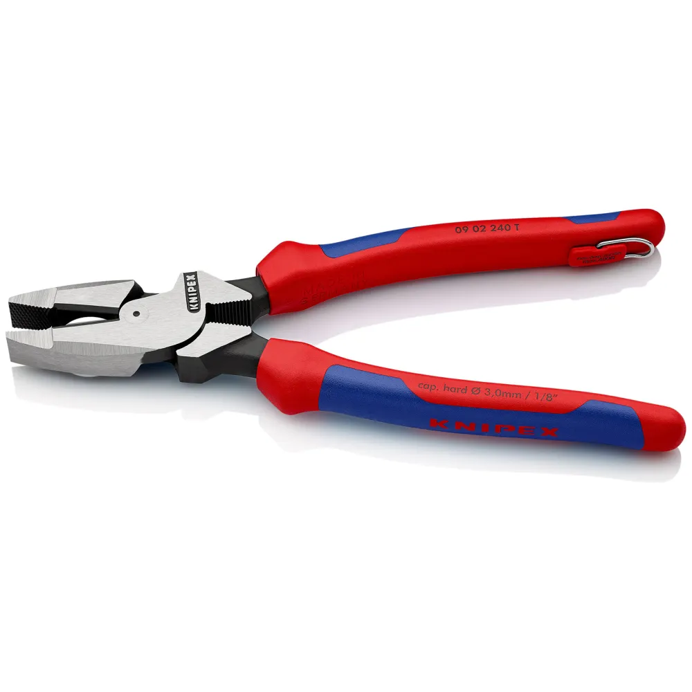 Knipex Kraft-Kombizangen "Lineman's Pliers" TT schwarz atramentiert, mit Mehrkomponenten-Hüllen, mit integrierter Befestig...
