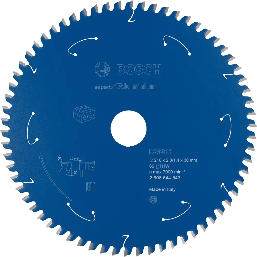 Bosch Kreissägeblatt Expert Aluminium für Akku-Gehrungssägen 216 x 2 / 1,4 x 30 66 Zähne - 2608644543