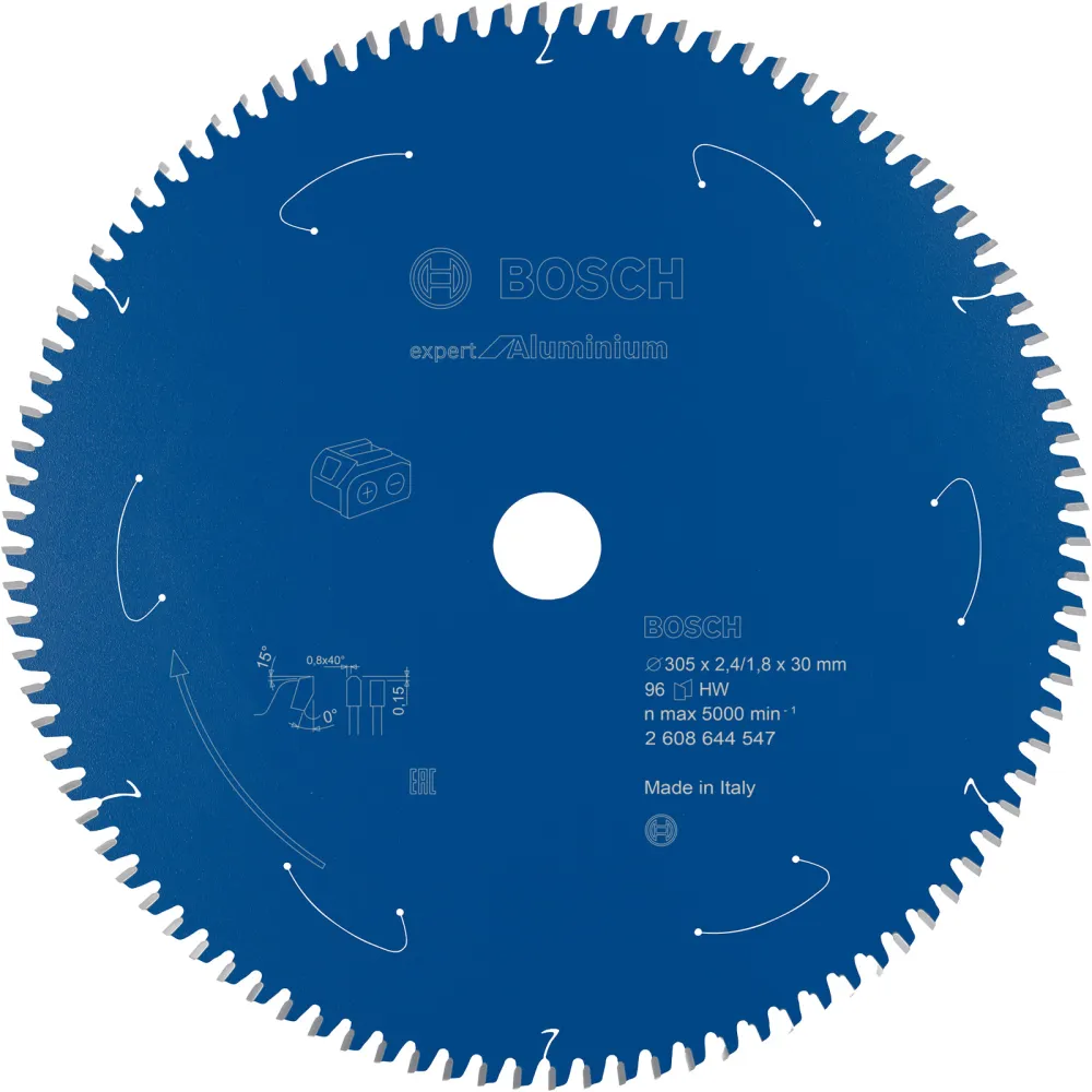 Bosch Kreissägeblatt Expert Aluminium für Akku-Gehrungssägen 305 x 2,4 / 1,8 x 30 96 Zähne - 2608644547