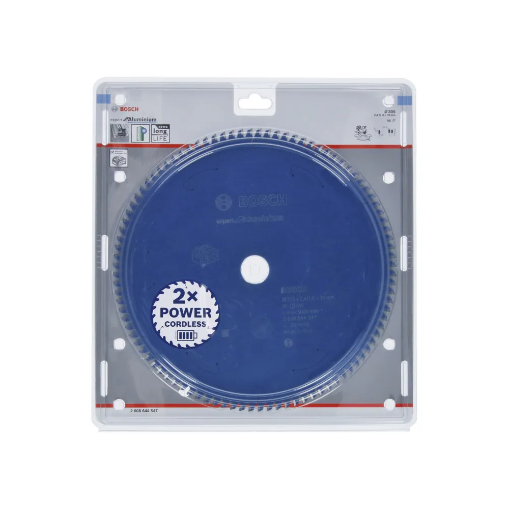 Bosch Kreissägeblatt Expert Aluminium für Akku-Gehrungssägen 305 x 2,4 / 1,8 x 30 96 Zähne - 2608644547