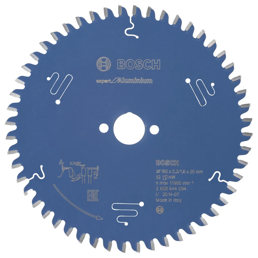 Bosch Kreissägeblatt Expert Aluminium für Handkreissägen 160 x 20 x 2,2 52 - 2608644094