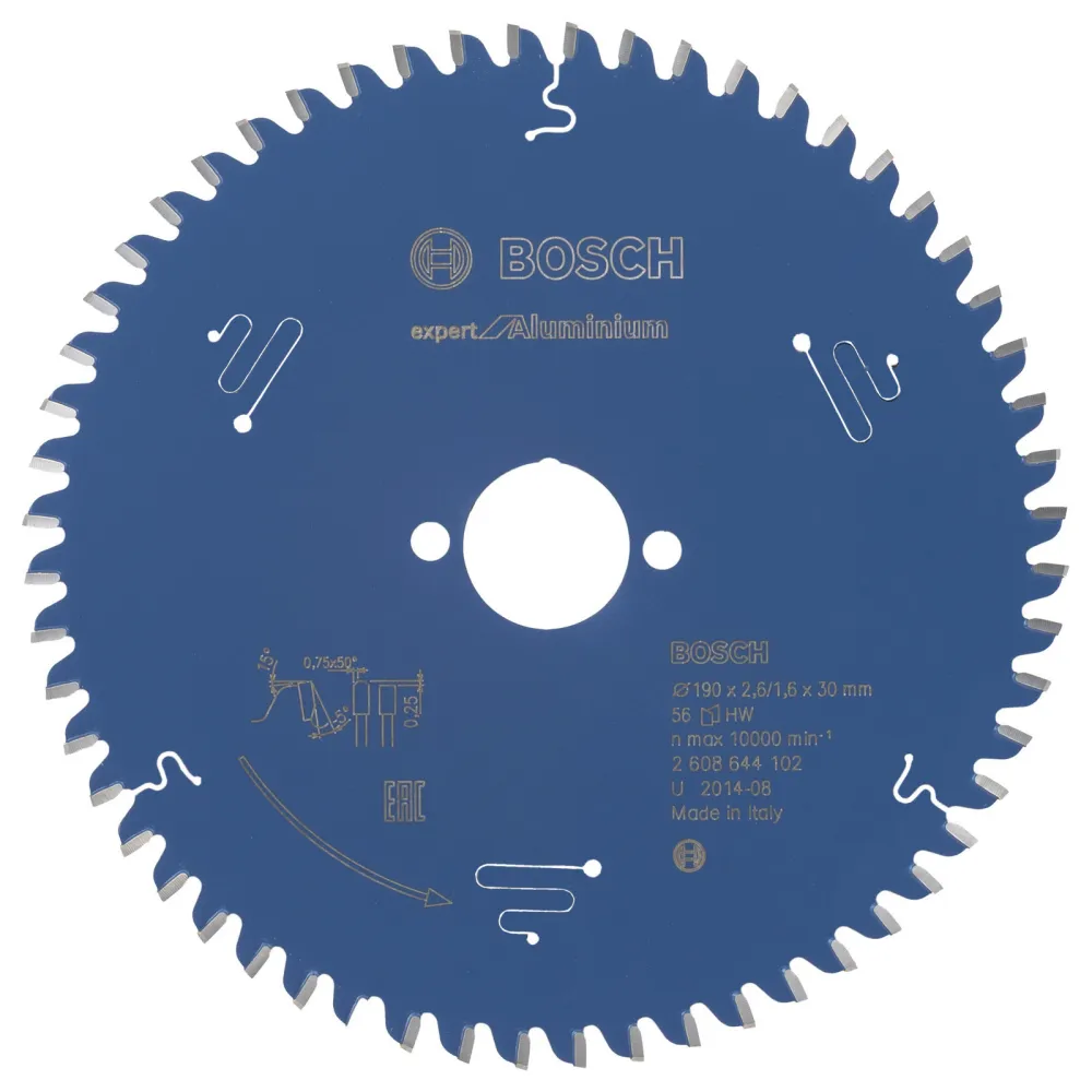 Bosch Kreissägeblatt Expert Aluminium für Handkreissägen 190 x 30 x 2,6 56 - 2608644102