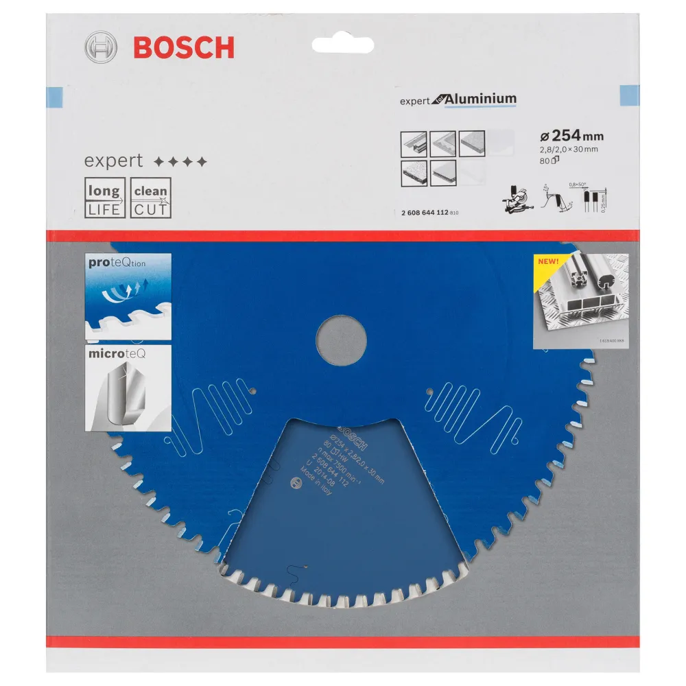 Bosch Kreissägeblatt Expert Aluminium für Kapp- und Gehrungssägen 254 x 30 x 2,8 80 - 2608644112