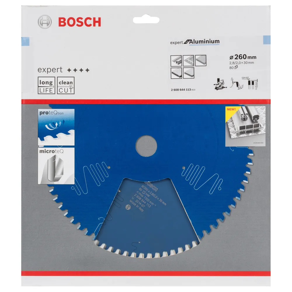 Bosch Kreissägeblatt Expert Aluminium für Kapp- und Gehrungssägen 260 x 30 x 2,8 mm 80 - 2608644113