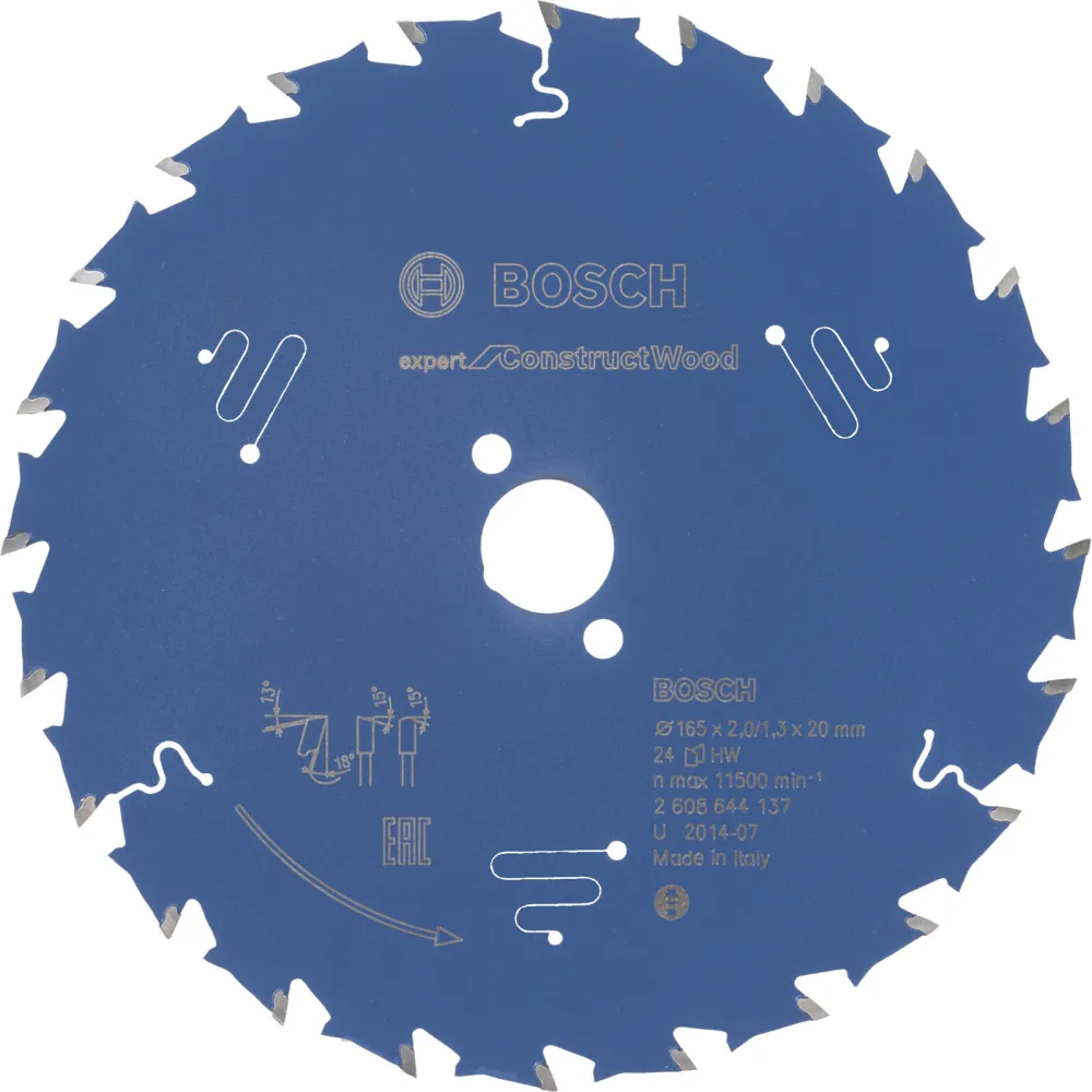 Bosch Kreissägeblatt Expert Construct Wood für Handkreissägen 165 x 20 x 2 mm 24 - 2608644137