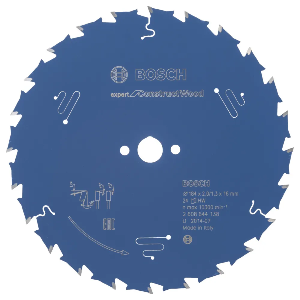 Bosch Kreissägeblatt Expert Construct Wood für Handkreissägen 184 x 16 x 2 mm 24 - 2608644138