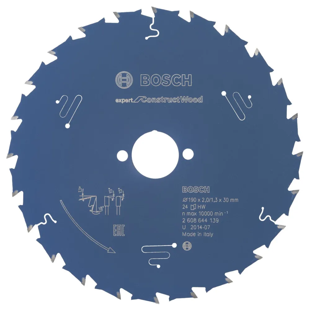 Bosch Kreissägeblatt Expert Construct Wood für Handkreissägen 190 x 30 x 2 mm 24 - 2608644139