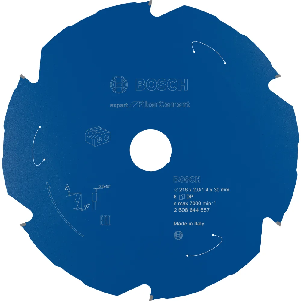 Bosch Kreissägeblatt Expert Fibre Cement für Akku-Gehrungssägen 216 x 2 / 1,4 x 30 6 Zähne - 2608644557