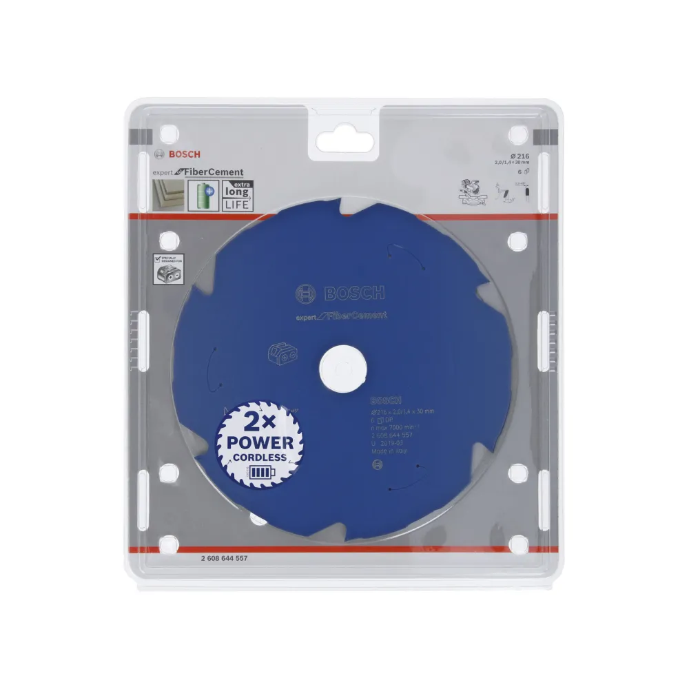 Bosch Kreissägeblatt Expert Fibre Cement für Akku-Gehrungssägen 216 x 2 / 1,4 x 30 6 Zähne - 2608644557