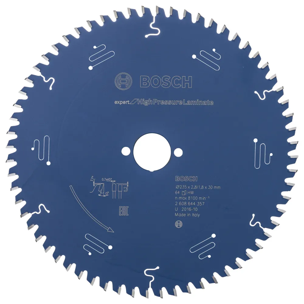 Bosch Kreissägeblatt Expert High Pressure Laminate für Handkreissägen 235 x 30 x 2,8 mm 64 - 2608644357