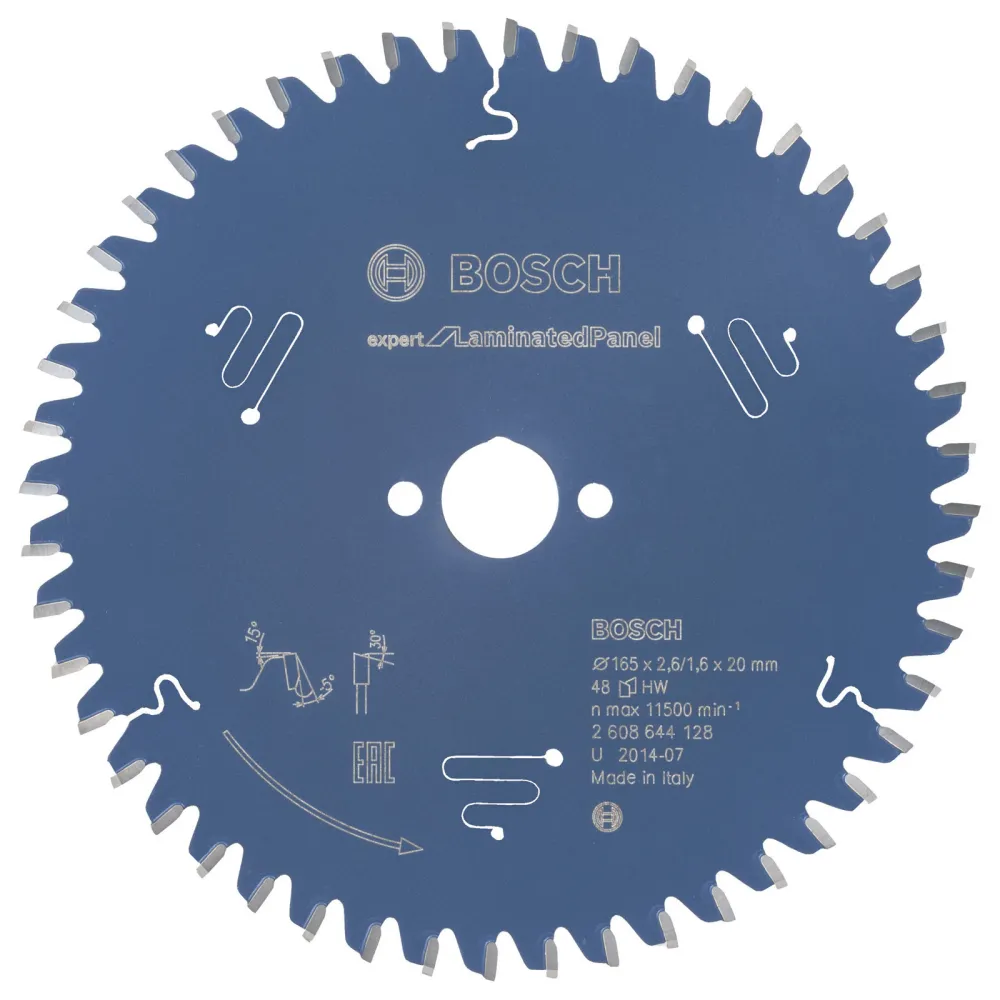 Bosch Kreissägeblatt Expert Laminated Panel für Handkreissägen 165 x 20 x 2,6 mm 48 - 2608644128