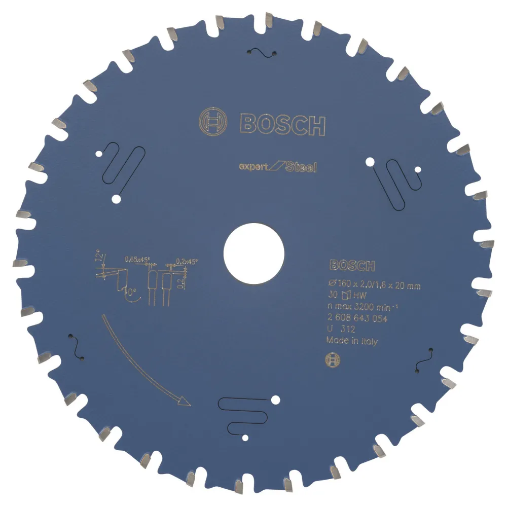 Bosch Kreissägeblatt Expert Steel für Handkreissägen 160 x 20 x 2 mm 30 - 2608643054