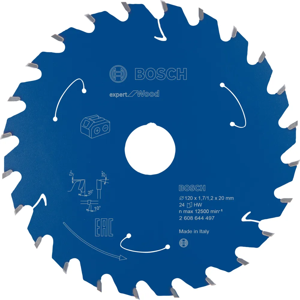 Bosch Kreissägeblatt Expert Wood für Akku-Handkreissägen 120 x 1,7 x 20 mm 24 - 2608644497