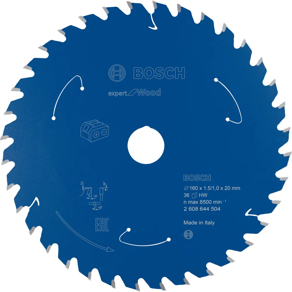 Bosch Kreissägeblatt Expert Wood für Akku-Handkreissägen 160 x 1,5 x 20 mm 36 - 2608644504